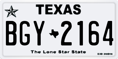 TX license plate BGY2164