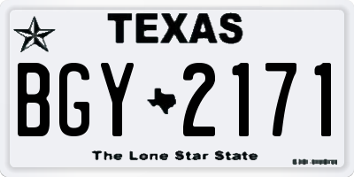 TX license plate BGY2171