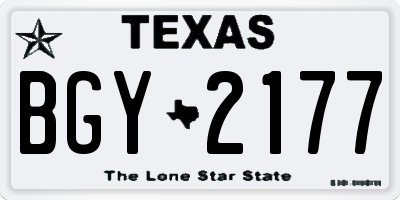 TX license plate BGY2177