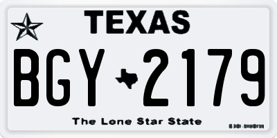 TX license plate BGY2179