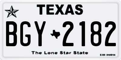 TX license plate BGY2182
