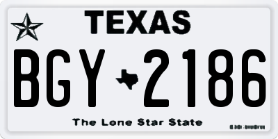 TX license plate BGY2186