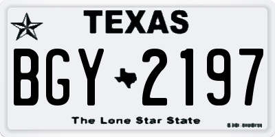 TX license plate BGY2197
