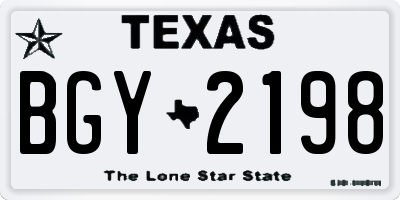TX license plate BGY2198