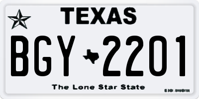 TX license plate BGY2201
