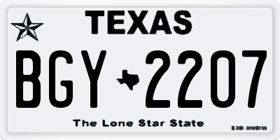 TX license plate BGY2207