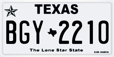 TX license plate BGY2210