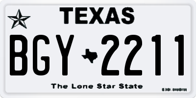 TX license plate BGY2211