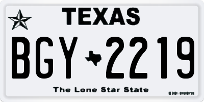 TX license plate BGY2219