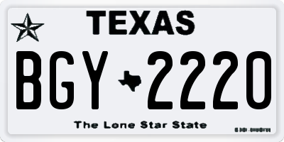 TX license plate BGY2220