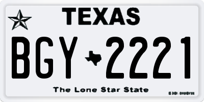TX license plate BGY2221