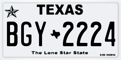 TX license plate BGY2224