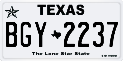 TX license plate BGY2237