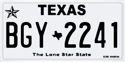 TX license plate BGY2241