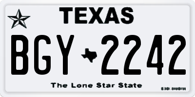 TX license plate BGY2242