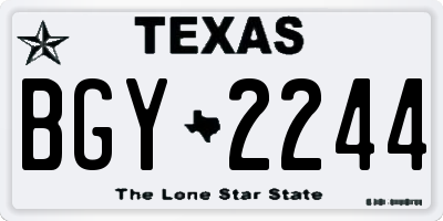 TX license plate BGY2244