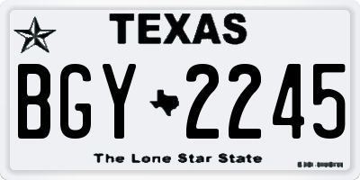 TX license plate BGY2245