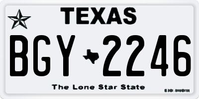 TX license plate BGY2246
