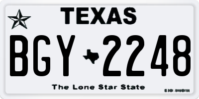 TX license plate BGY2248