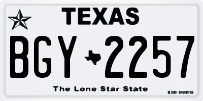 TX license plate BGY2257