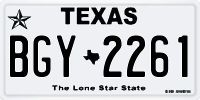 TX license plate BGY2261