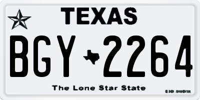 TX license plate BGY2264