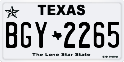 TX license plate BGY2265