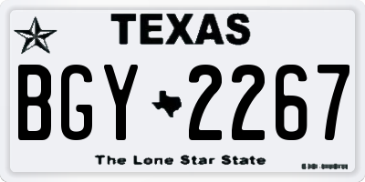TX license plate BGY2267