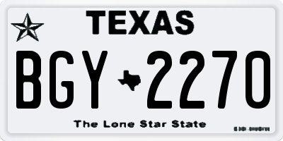 TX license plate BGY2270