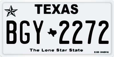 TX license plate BGY2272