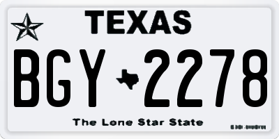 TX license plate BGY2278
