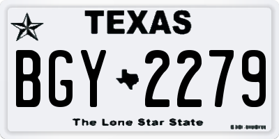 TX license plate BGY2279