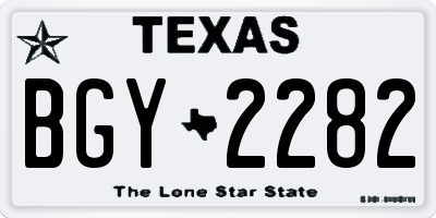 TX license plate BGY2282
