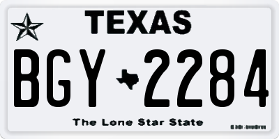TX license plate BGY2284