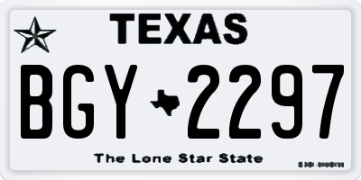TX license plate BGY2297