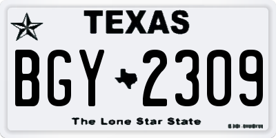 TX license plate BGY2309