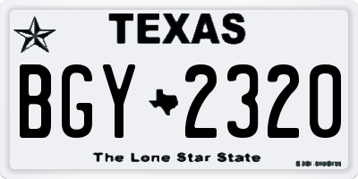 TX license plate BGY2320