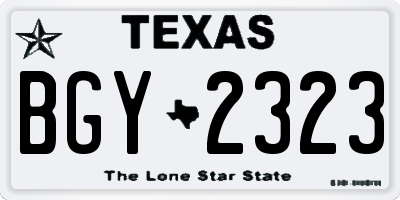 TX license plate BGY2323