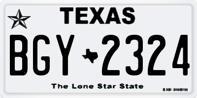 TX license plate BGY2324