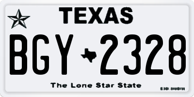 TX license plate BGY2328