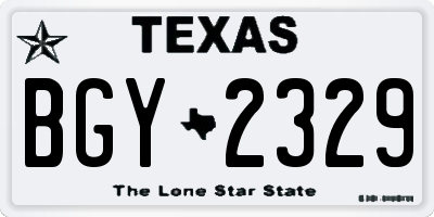 TX license plate BGY2329