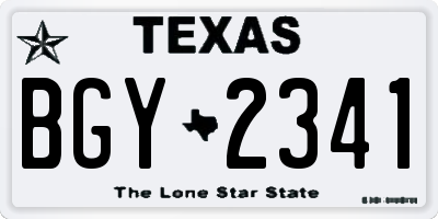 TX license plate BGY2341