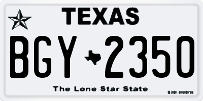 TX license plate BGY2350