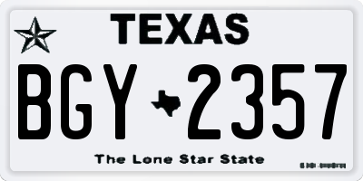 TX license plate BGY2357