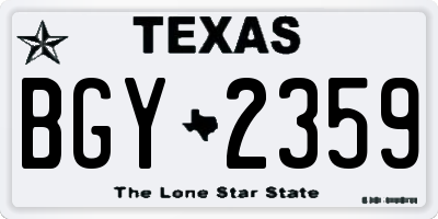 TX license plate BGY2359
