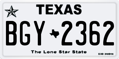 TX license plate BGY2362