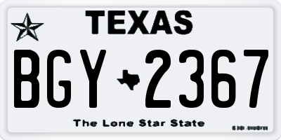 TX license plate BGY2367