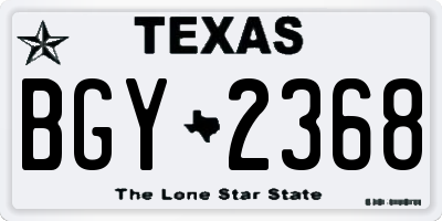 TX license plate BGY2368