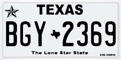 TX license plate BGY2369