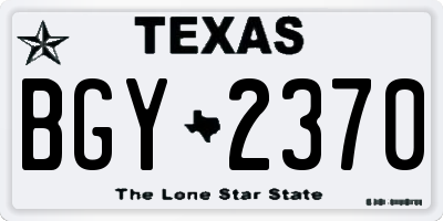 TX license plate BGY2370
